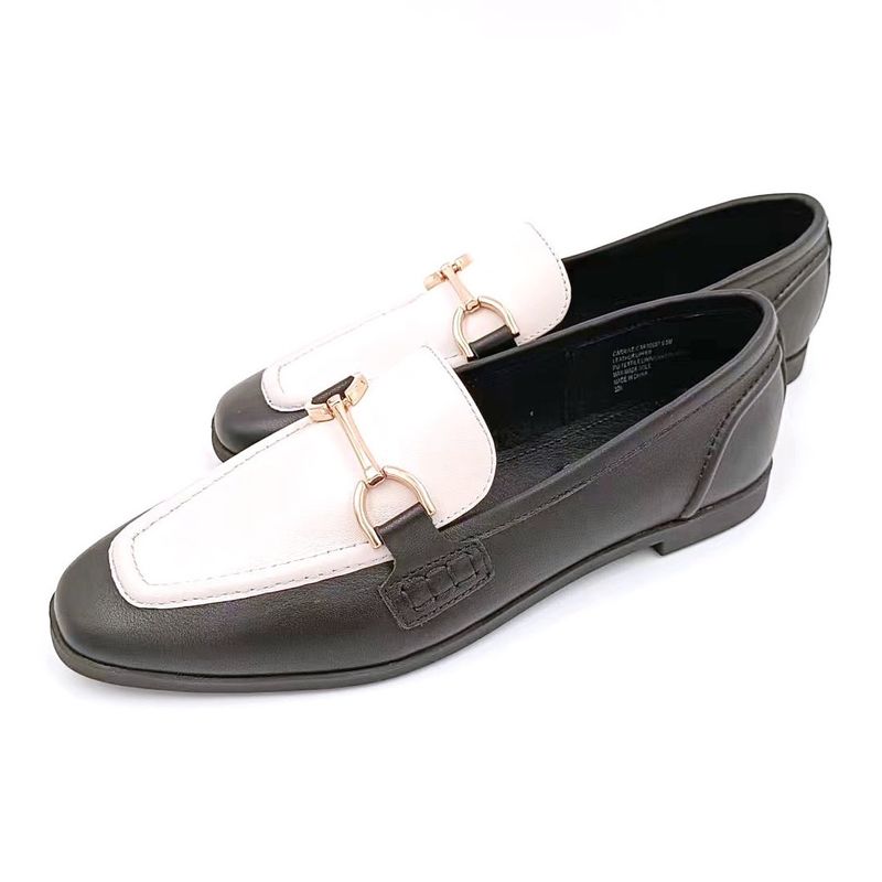 Ladies Casual Loafer Schuhe mit Gummi-Außensohle Schwarz Weiß Farbe