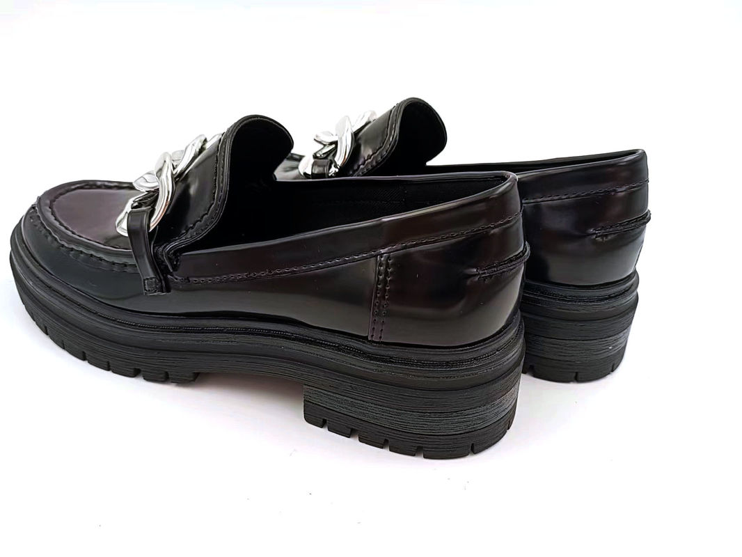 Geschmacksgemäß für Frauen Rundfußloafers Flachheels mit Leder Oberteil