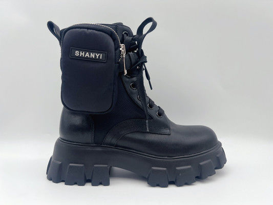 Schnürsenkel Damen-Plattform-Schuhe Schwarz-Weiß-Farbe Für Gelegenheits-Party-Tragen